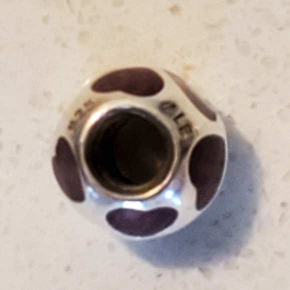 Pandora Moments Enamel Red Hearts Adorn A Round Threaded Charm Authentic 925 ALE - Picture 10 of 10